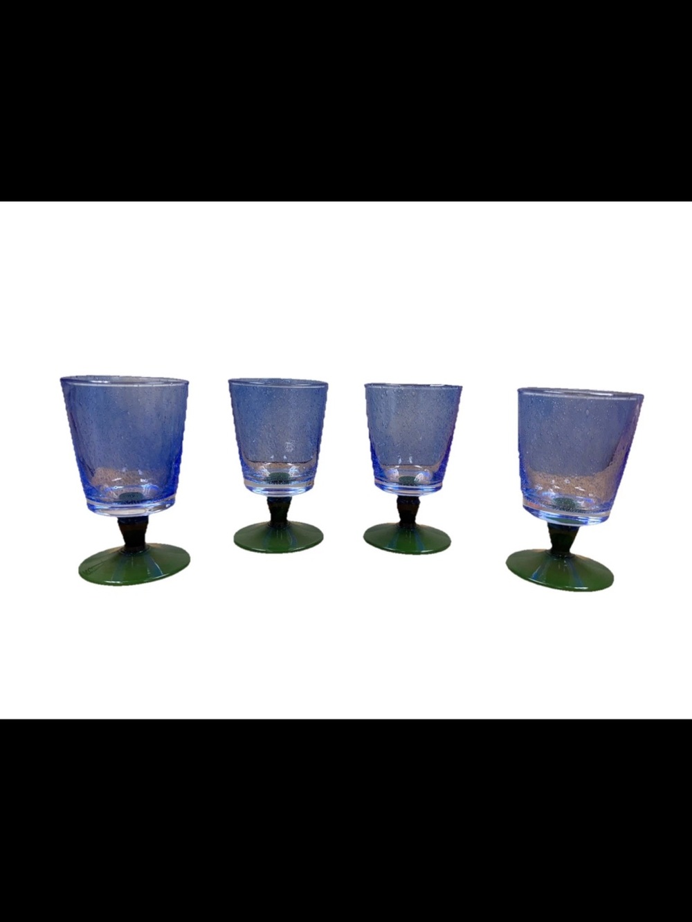 Villeroy & Boch Serra Blue (Blau) Water Goblets, 5 3/8” H 3 1/4” W Set of 4